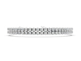 White gold Double Row Round Diamond Tennis Bracelet with Prong Setting