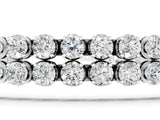 White gold Double Row Round Diamond Tennis Bracelet with Prong Setting_1