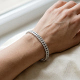 White gold Double Row Round Diamond Tennis Bracelet with Prong Setting_4