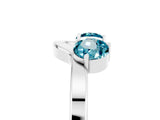 White gold Dual Round Blue Topaz Open Band Ring with Prong Setting_11