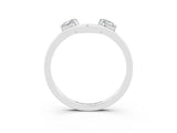 White gold Dual Round Moissanite Open Band Ring with Prong Setting_9