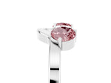 White gold Dual Round Morganite Open Band Ring with Prong Setting_11