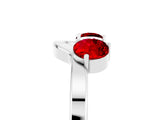 White gold Dual Round Ruby Open Band Ring with Prong Setting_11