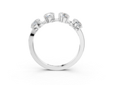 White gold Elongated Cushion Diamond 4-Stone Band with Nature-Inspired Prong Setting_47