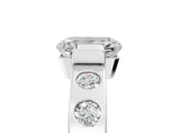 White gold Emerald Brilliant Channel-Set Diamond Ring with Bezel Prong Setting_11