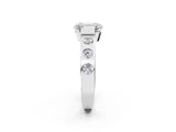 White gold Emerald Brilliant Channel-Set Diamond Ring with Bezel Prong Setting_8