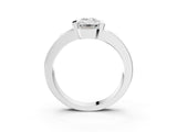 White gold Emerald Brilliant Channel-Set Diamond Ring with Bezel Prong Setting_9