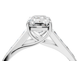 White gold Emerald Brilliant Channel-Set Solitaire Ring with Four-Prong Setting_24
