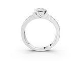 White gold Emerald Brilliant Diamond Channel Set Wide Band Ring with Bezel Setting_20