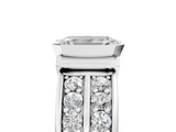 White gold Emerald Brilliant Diamond Channel Set Wide Band Ring with Bezel Setting_22