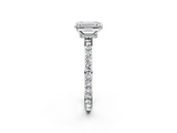 White gold Emerald Brilliant Pavé Band Solitaire with Four-Prong Setting_59