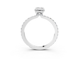 White gold Emerald Brilliant Pavé Band Solitaire with Four-Prong Setting_60