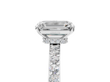 White gold Emerald Brilliant Pavé Band Solitaire with Four-Prong Setting_62