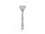 White gold Emerald Brilliant Pavé Band Solitaire with Four-Prong Setting_76