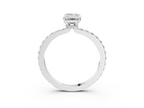 White gold Emerald Brilliant Pavé Band Solitaire with Four-Prong Setting_77