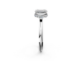 White gold Emerald Brilliant Solitaire Engagement Ring with Six-Prong Setting and Classic Band_21