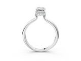 White gold Emerald Brilliant Solitaire Engagement Ring with Six-Prong Setting and Classic Band_22
