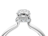 White gold Emerald Brilliant Solitaire Engagement Ring with Six-Prong Setting and Classic Band_24