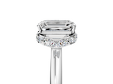 White gold Emerald Brilliant Solitaire Engagement Ring with Six-Prong Setting and Classic Band_25