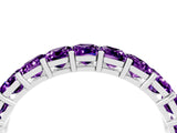 White gold Emerald Cut Amethyst Eternity Band with Shared Prong Setting_10