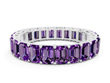 White gold Emerald Cut Amethyst Eternity Band with Shared Prong Setting_6