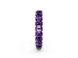 White gold Emerald Cut Amethyst Eternity Band with Shared Prong Setting_8