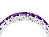White gold Emerald Cut Amethyst Prong-Set Eternity Band_10