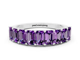 White gold Emerald Cut Amethyst Prong-Set Eternity Band_6