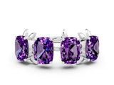 White gold Emerald Cut Amethyst Prong-Set Half Eternity Band_18
