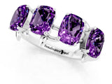 White gold Emerald Cut Amethyst Prong-Set Half Eternity Band_19