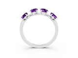 White gold Emerald Cut Amethyst Prong-Set Half Eternity Band_21