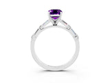 White gold Emerald Cut Amethyst Solitaire with Side Baguettes and Channel Set Band_3