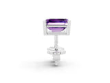 10K White Gold 2.06 Carat Emerald Amethyst Stud Earrings