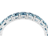 White gold Emerald Cut Aquamarine Eternity Band with Shared Prong Setting_10