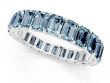 White gold Emerald Cut Aquamarine Eternity Band with Shared Prong Setting_7