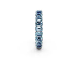 White gold Emerald Cut Aquamarine Eternity Band with Shared Prong Setting_8