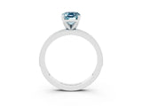White gold Emerald Cut Aquamarine Milgrain Pavé Engagement Ring with Four-Prong Setting_15
