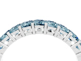 White gold Emerald Cut Aquamarine Prong-Set Eternity Band_10