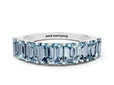 White gold Emerald Cut Aquamarine Prong-Set Eternity Band_6