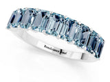 White gold Emerald Cut Aquamarine Prong-Set Eternity Band_7