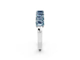 White gold Emerald Cut Aquamarine Prong-Set Eternity Band_8
