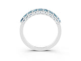 White gold Emerald Cut Aquamarine Prong-Set Eternity Band_9