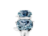 White gold Emerald Cut Aquamarine Prong-Set Half Eternity Band_23