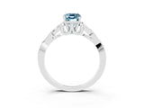 White gold Emerald Cut Aquamarine Solitaire Celtic Knot Ring with Four-Prong Setting_15