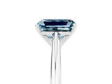 White gold Emerald Cut Aquamarine Solitaire Engagement Ring with Cathedral Setting and Four-Prong Mount_35