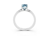 White gold Emerald Cut Aquamarine Solitaire Engagement Ring with Classic Band and Four-Prong Setting_27