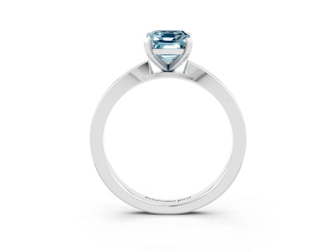 White gold Emerald Cut Aquamarine Solitaire Engagement Ring with Classic Band and Four-Prong Setting_27