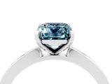 White gold Emerald Cut Aquamarine Solitaire Engagement Ring with Classic Band and Four-Prong Setting_28
