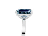 White gold Emerald Cut Aquamarine Solitaire Engagement Ring with Classic Band and Four-Prong Setting_29