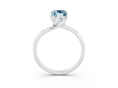 White gold Emerald Cut Aquamarine Solitaire Engagement Ring with Four-Prong Setting and Classic Band_15